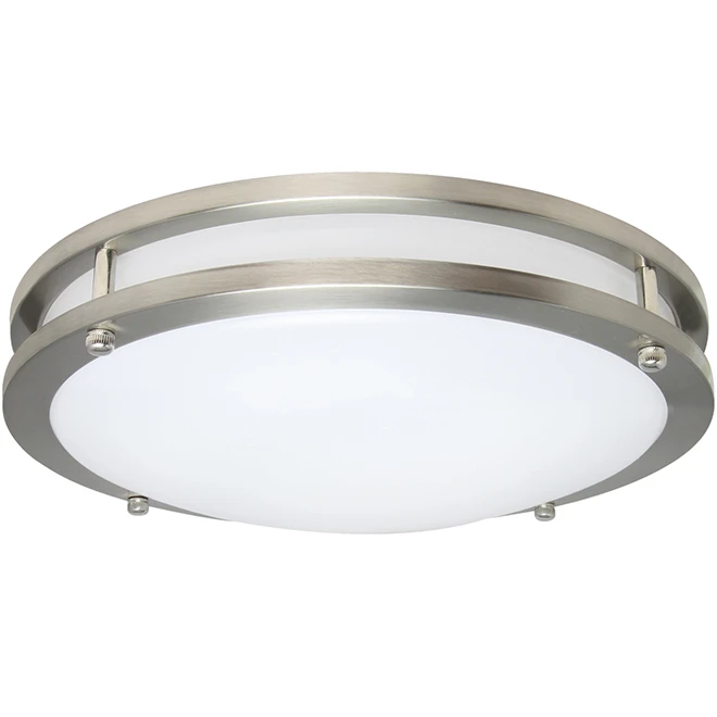Style Selections Flush Mount Ceiling Light for Modern Decor - Needs 1 20-Watt LED Bulb - Silver Finish - 14-in dia 3 Style Selections Flush Mount Ceiling Light for Modern Decor - Needs 1 20-Watt LED Bulb - Silver Finish - 14-in dia