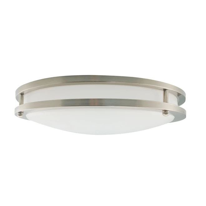 Project Source Round Flush Mount Ceiling Light - LED - 14-in - Metal/Acrylic - Brushed Nickel 5 Project Source Round Flush Mount Ceiling Light - LED - 14-in - Metal/Acrylic - Brushed Nickel - Image 3