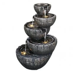 Creston Fountain - LED Lights - 32" - Stone Effect