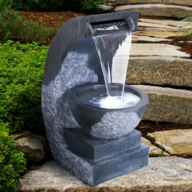 Amani Fountain with LED Lights - Fibreglass - 28" 4 Amani Fountain with LED Lights - Fibreglass - 28" - Image 2
