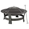 Outdoor Wood Fireplace - 19" x 35" - Steel - Black -STYLE SELECTIONS Online Shop 11875022 L