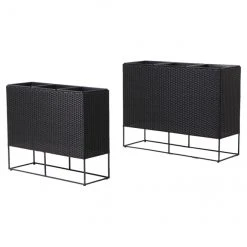Planter Pots Style Selections - Shanghai - Black - 2 piece