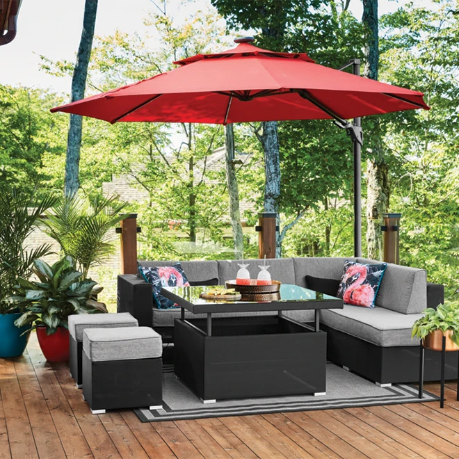 Style Selections Soho Patio Sectional Seating Set - Grey/Black - 6 Seats 4 Style Selections Soho Patio Sectional Seating Set - Grey/Black - 6 Seats - Image 2