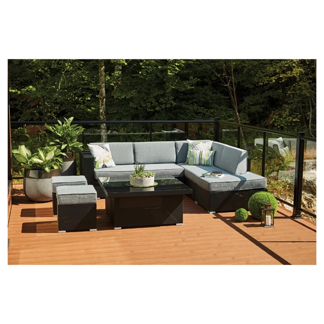 Style Selections Soho Patio Sectional Seating Set - Grey/Black - 6 Seats 5 Style Selections Soho Patio Sectional Seating Set - Grey/Black - 6 Seats - Image 3
