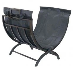 Foldable Log Holder and Tote - Black