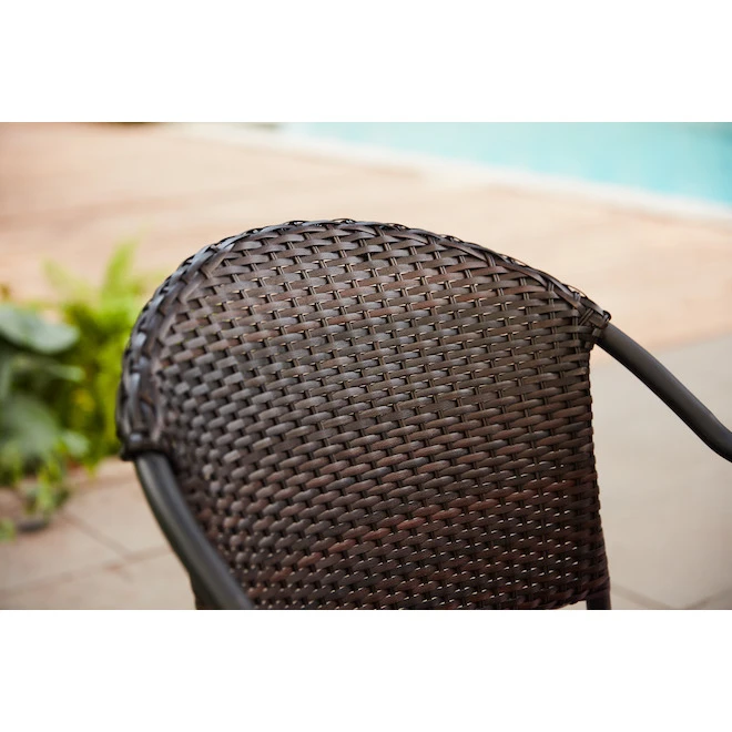 Style Selections Pelham Bay Brown Woven Wicker Patio Chair 4 Style Selections Pelham Bay Brown Woven Wicker Patio Chair - Image 2