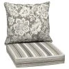 Style Selections Reversible Deep-Seating Chair Cushion Set - 46-in x 24-in - Floral/Striped Pattern - 2-Piece