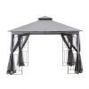 Style Selections 10-ft x 10-ft Black and Grey Gazebo with Netting -STYLE SELECTIONS Online Shop 38115277 L