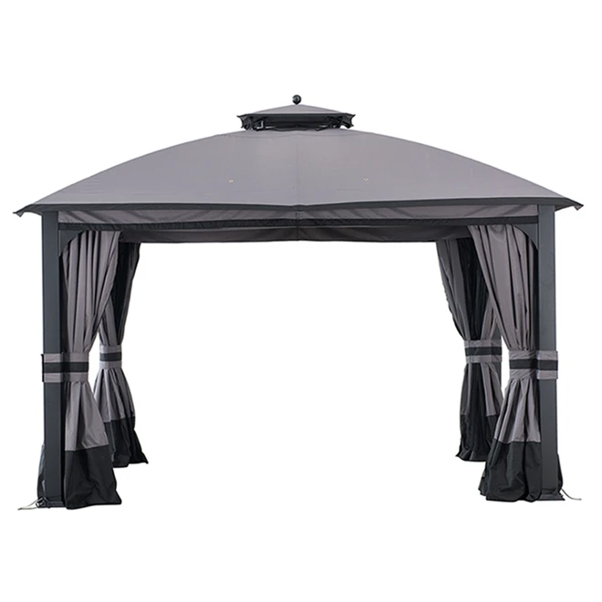 Allen + Roth 10-ft x 12-ft Black and Grey Gazebo with Dome-Shaped Roof 3 Allen + Roth 10-ft x 12-ft Black and Grey Gazebo with Dome-Shaped Roof