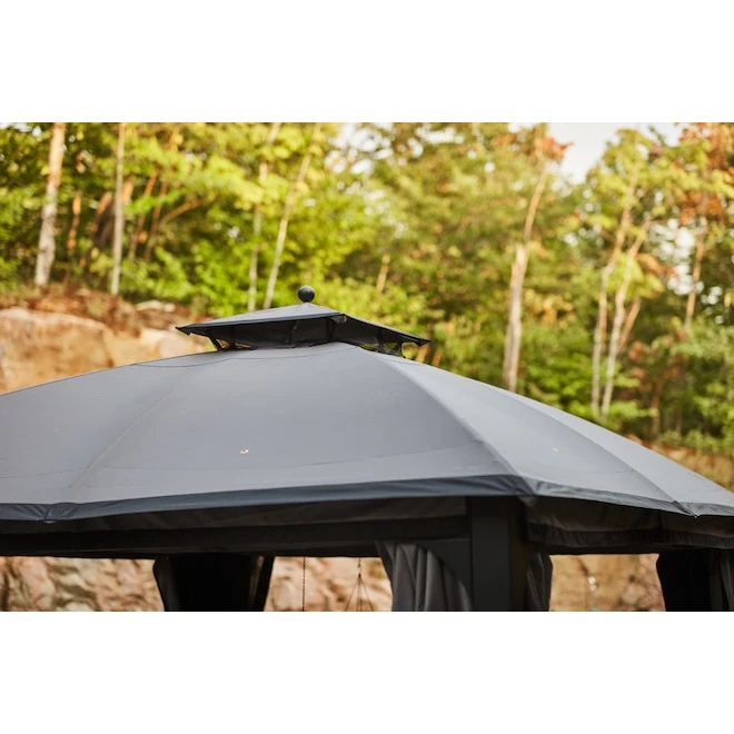 Allen + Roth 10-ft x 12-ft Black and Grey Gazebo with Dome-Shaped Roof 5 Allen + Roth 10-ft x 12-ft Black and Grey Gazebo with Dome-Shaped Roof - Image 3