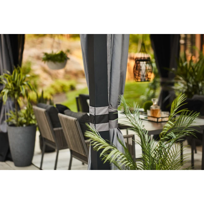 Allen + Roth 10-ft x 12-ft Black and Grey Gazebo with Dome-Shaped Roof 6 Allen + Roth 10-ft x 12-ft Black and Grey Gazebo with Dome-Shaped Roof - Image 4