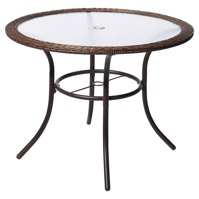 Style Selections Spruce Hills 39 1/2-in Tempered Glass Round Patio Dining Table 3 Style Selections Spruce Hills 39 1/2-in Tempered Glass Round Patio Dining Table