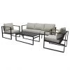 Style Selections 4-Pieces Dufferin Grey Steel Patio Conversation Set