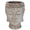 Buddha Head Flower Pot - 8.5" - Resin - Grey