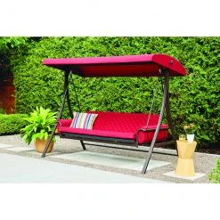 Style Selections Futon Swing - 3-Person - 8-ft - Steel/Polyester - Red/Brown 7 Style Selections Futon Swing - 3-Person - 8-ft - Steel/Polyester - Red/Brown -STYLE SELECTIONS Online Shop 44315009b L