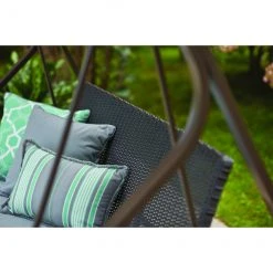 Style Selections - Swing with Canopy - Wicker and Metal - Brown and Grey -STYLE SELECTIONS Online Shop 44315013d L