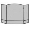 Steel Fireplace Screen - 3-Panel - 47.87"x 28.9" - Black