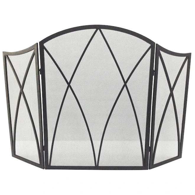 Style Selections 47.87-in Black Steel Gothic Arch 3-Panel Fireplace Screen 3 Style Selections 47.87-in Black Steel Gothic Arch 3-Panel Fireplace Screen