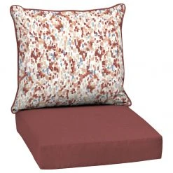 STYLE SELECTIONS Online Shop 24 Style Selections 2-Piece Poet's Garden Red Geometric Deep Seat Patio Chair Cushion
