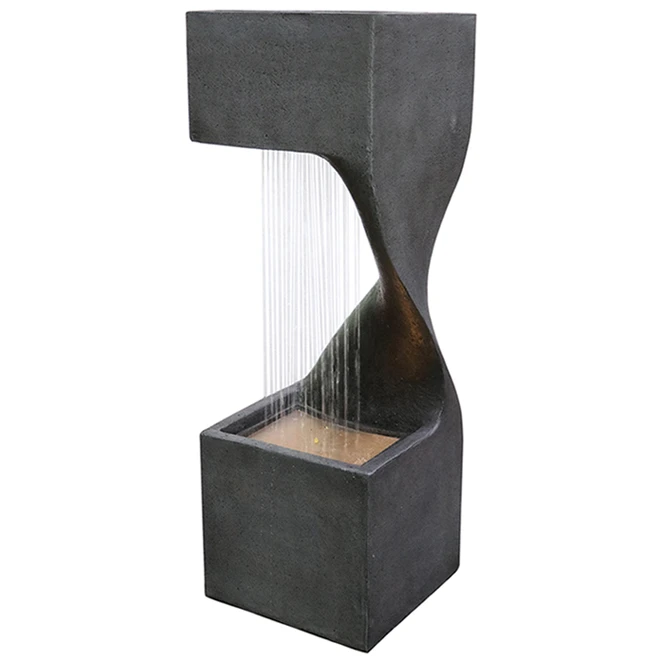 Style Selections Contemporary Rain Fall Fountain with LED Lighting - 30.5-in - Resin - Grey 3 Style Selections Contemporary Rain Fall Fountain with LED Lighting - 30.5-in - Resin - Grey