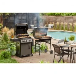 Style Selections Pelham Bay Patio Dinner Table - 48-in x 29 1/4-in - Matte Black Steel -STYLE SELECTIONS Online Shop 47865005d L