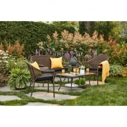 Style Selections 1-Piece Spruce Hills Black Patio Loveseat Cushion -STYLE SELECTIONS Online Shop 48325006d L