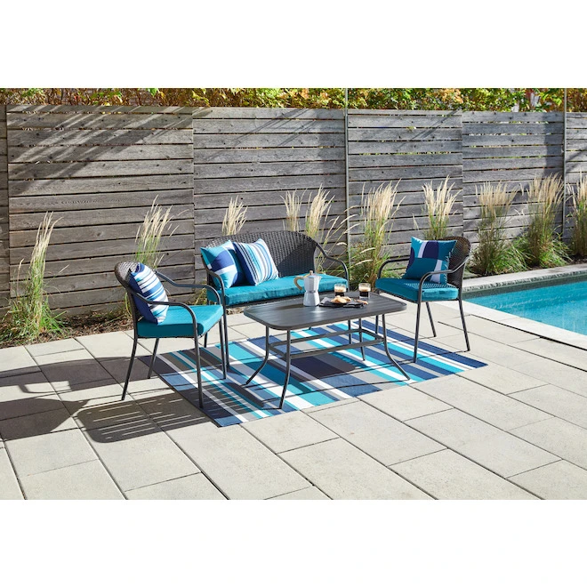 Style Selections 1-Piece Spruce Hills Teal Patio Seat Pad 4 Style Selections 1-Piece Spruce Hills Teal Patio Seat Pad - Image 2