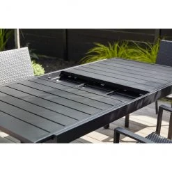 Style Selections Pelham Bay Outdoor Expandable Dinner Table in Matte Black Steel -STYLE SELECTIONS Online Shop 48655048c L