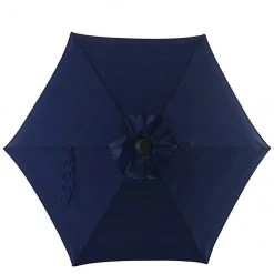 Style Selections Blue Fabric and Steel 7.5-ft Umbrella