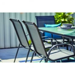 Style Selections Pelham Bay Rectangle Dining Table - Black Steel and Glass - 60-in x 38-in x 28-in -STYLE SELECTIONS Online Shop 48655117d L