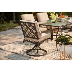 Style Slections Glenn Hill Swivel Patio Chair - Steel and Olefin - Tan - Set of 2 -STYLE SELECTIONS Online Shop 48655119c L