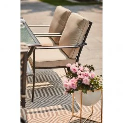 Style Slections Glenn Hill Patio Chair - Steel and Olefin - Tan - Set of 4 -STYLE SELECTIONS Online Shop 48655120d L