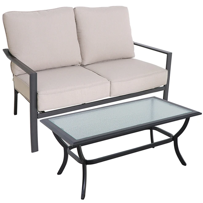 Style Selections Glenn Hill Loveseat and Coffee Table - Steel - Tan 3 Style Selections Glenn Hill Loveseat and Coffee Table - Steel - Tan