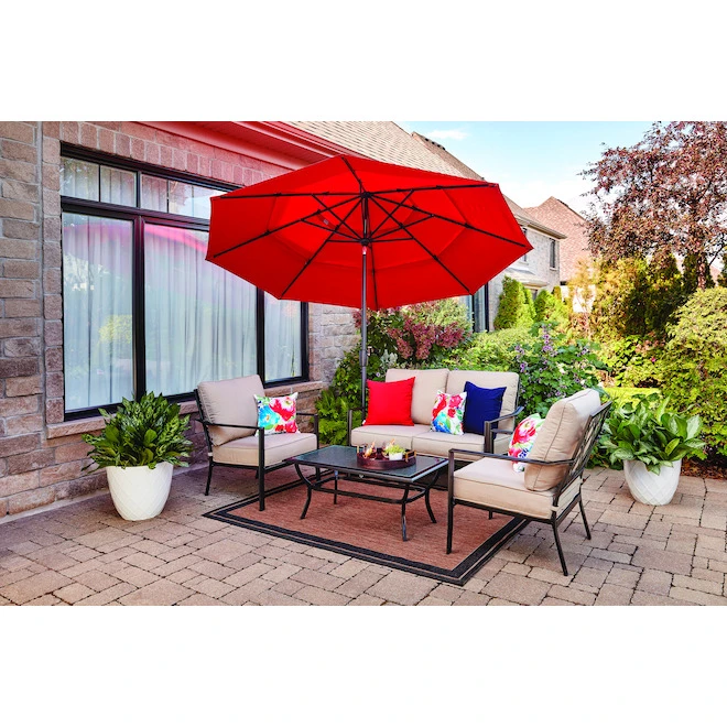 Style Selections Glenn Hill Loveseat and Coffee Table - Steel - Tan 6 Style Selections Glenn Hill Loveseat and Coffee Table - Steel - Tan - Image 4