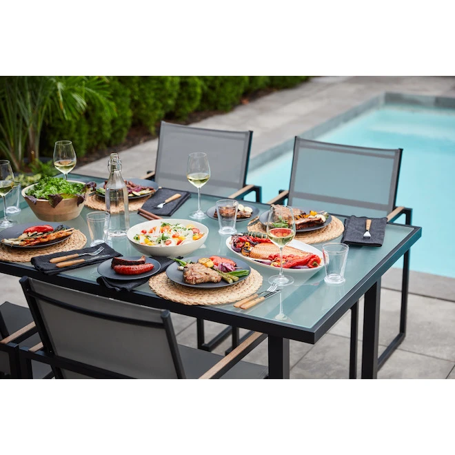 Style Selections Rectangular Exterior Glass 68-inch Dining Table 4 Style Selections Rectangular Exterior Glass 68-inch Dining Table - Image 3