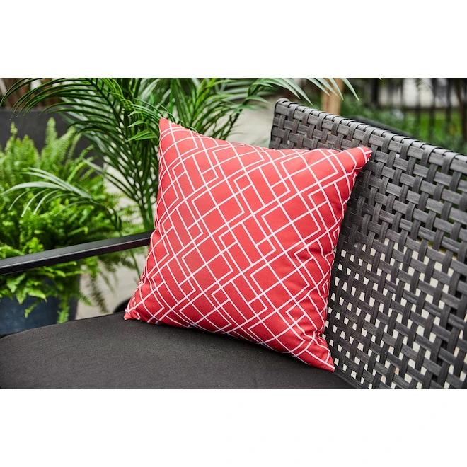 Style Selections Outdoor Red Cushion 16-in x 16-in 4 Style Selections Outdoor Red Cushion 16-in x 16-in - Image 2