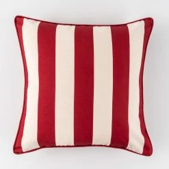 Style Selections Outdoor Cushion - Red/White Stripes - 18-in W x 18-in L