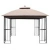 Style Selections Square Gazebo with Vented Double Roof - 10.83-ft x 9.81-ft - Brown -STYLE SELECTIONS Online Shop 72255185 L